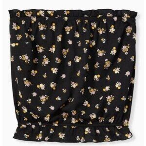 Torrid Top Women 5X Black Strapless Floral Ruffle Feminine Summer Dainty Retro